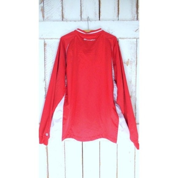 Champion red and white nylon windbreaker pullover jacket - Picture 5 of 5